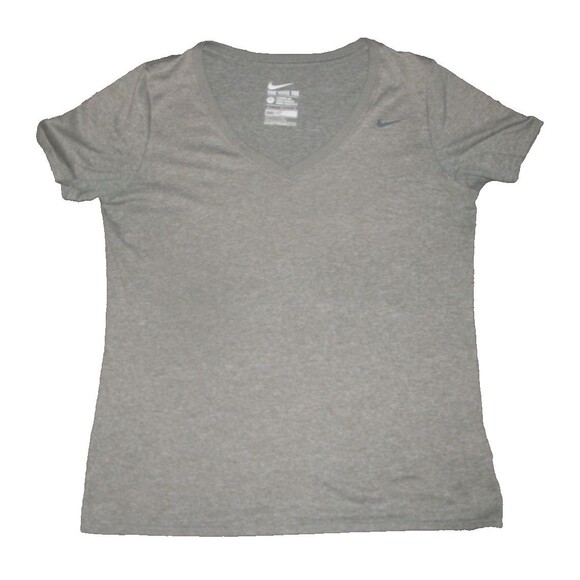 Gray Nike T-shirt Athletic Cut Short Sleeve Dri-Fit Women's Size L - Picture 1 of 3